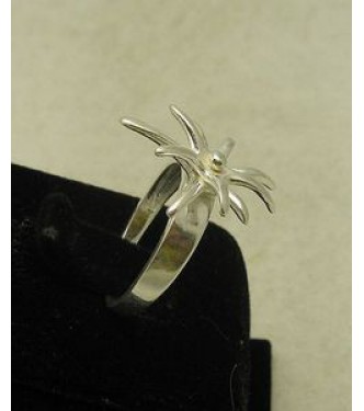 R000876 Stylish Sterling Silver Ring Flower Genuine Solid 925 Handmade Perfect Quality