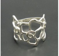 R000407 Genuine Stylish Sterling Silver Ring Hallmarked Solid 925 Flower Handmade