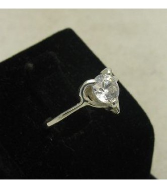 R000896 Genuine Stylish Sterling Silver Ring Hallmarked Solid 925 Heart CZ Handmade