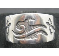 R000483 Genuine Sterling Silver Ring Hallmarked Solid 925 Mexican Styl Gecko Handmade