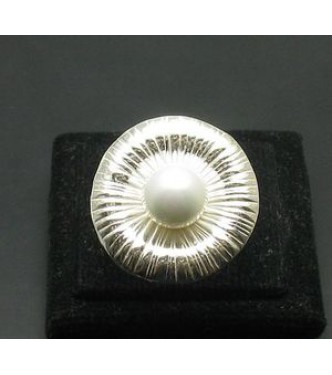 R000555P Sterling Silver Ring Solid 925 Pearl Perfect Quality Nickel Free Empress