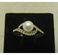 R000866 Stylish Genuine Sterling Silver Ring Stamped Solid 925 Pearl Handmade Empress
