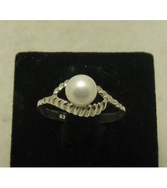 R000866 Stylish Genuine Sterling Silver Ring Stamped Solid 925 Pearl Handmade Empress