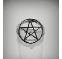  R001239 Genuine Sterling Silver Ring Solid 925 Pentagram Adjustable Size Handmade