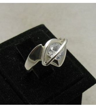 R000014 Genuine Sterling Silver Ring Stamped Solid 925 Rolling Cubic Zirconia Handmade