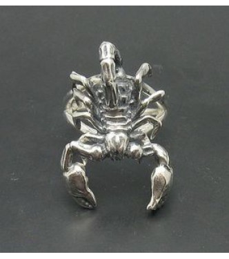 R000867 Stylish Genuine Sterling Silver Ring Solid 925 Scorpion Adjustable Size Handmade