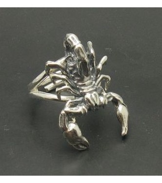 R000867 Stylish Genuine Sterling Silver Ring Solid 925 Scorpion Adjustable Size Handmade
