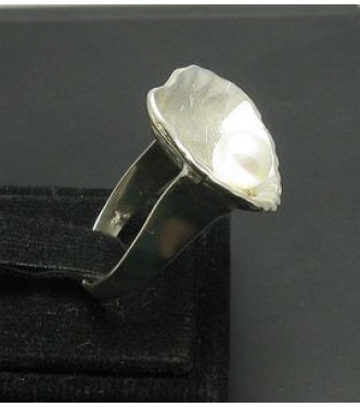 R000449P Extravagant Sterling Silver Ring Genuine Solid 925 Shell Pearl Handmade Empress