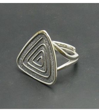 R000768 Stylish Genuine Sterling Silver Ring Spiral Solid 925 Adjustable Size Handmade