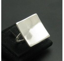 R000076 Plain Genuine Sterling Silver Ring Square Stamped Solid 925 Handmade Nickel Free