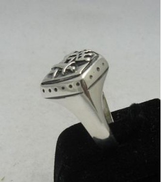 R000201 Sterling Silver Men's Masonic Ring Solid 925 Crown Swords Handmade Nickel Free