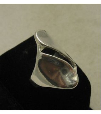 R000384 Plain Stylish Long Sterling Silver Ring Genuine Solid 925 Handmade Empress
