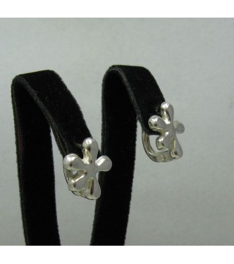 E000422 STYLISH SMALL STERLING SILVER EARRINGS SOLID 925 FRENCH CLIP NEW