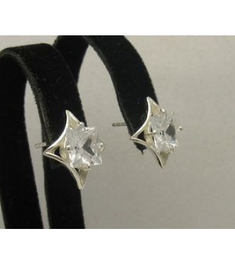 E000233 Sterling Silver Earrings Solid Zirconia 925