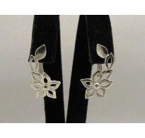 E000176 Sterling Silver Earrings Solid Flower 925