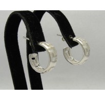 E000100 Stylish Sterling Silver Earrings Hoops 925 Creolas
