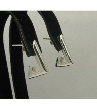 STYLISH STERLING SILVER EARRINGS PLAIN SOLID 925 NEW