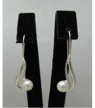 STYLISH STERLING SILVER EARRINGS SOLID 925 6mm PEARLS NEW
