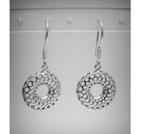 E000453 STYLISH STERLING SILVER EARRINGS SOLID 925 CIRCLES NEW EMPRESS