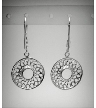 E000453 STYLISH STERLING SILVER EARRINGS SOLID 925 CIRCLES NEW EMPRESS
