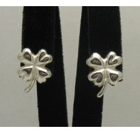 E000392 STYLISH STERLING SILVER EARRINGS SOLID 925 CLOVER NEW