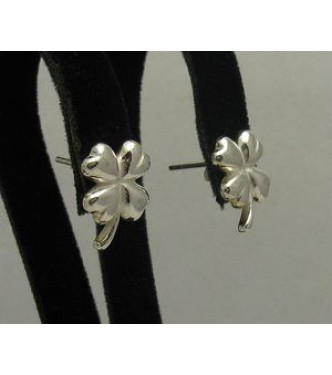 E000392 STYLISH STERLING SILVER EARRINGS SOLID 925 CLOVER NEW
