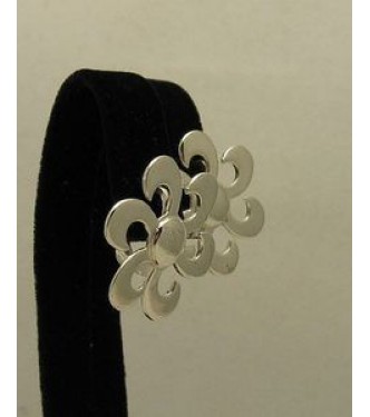 STYLISH STERLING SILVER EARRINGS SOLID 925 FLOWERS FRENCH CLIP NEW