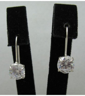 STYLISH STERLING SILVER EARRINGS SOLID 925 NEW 8mm ROUND CZ