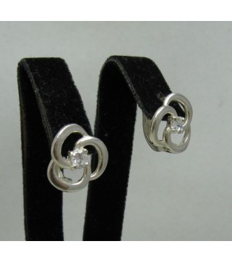 STYLISH STERLING SILVER EARRINGS SOLID 925 NEW FRENCH CLIP 3mm CZ