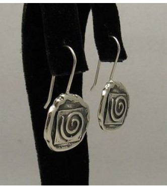 STYLISH STERLING SILVER EARRINGS SOLID 925 SPIRAL HANDMADE NEW