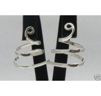E000263 Sterling Silver Earrings Solid Spirals 925