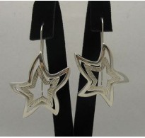 STYLISH STERLING SILVER EARRINGS STARS SOLID 925 NEW