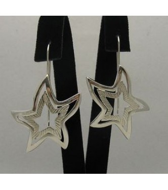 STYLISH STERLING SILVER EARRINGS STARS SOLID 925 NEW