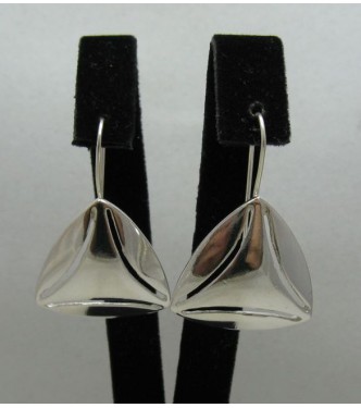 STYLISH STERLING SILVER EARRINGS TRIANGLE SOLID 925 NEW E000438 EMPRESS