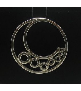 STYLISH STERLING SILVER PENDANT CIRCLE SOLID 925 NEW