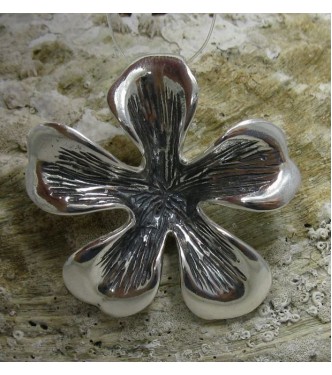 PE000747 STYLISH STERLING SILVER PENDANT FLOWER SOLID 925 NEW