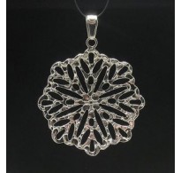 PE000571 Sterling silver pendant huge flower 925 solid