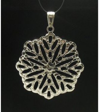 PE000571 Sterling silver pendant huge flower 925 solid