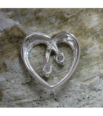 STYLISH STERLING SILVER PENDANT SOLID 925 HEART WITH CZ NEW