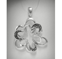 PE000861 Stylish Sterling Silver Pendant Solid 925 Flower