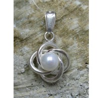 PE000753 STYLISH STERLING SILVER PENDANT SOLID 925 PEARL NEW