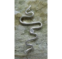 STYLISH STERLING SILVER PENDANT SOLID 925 SNAKE CZ NEW