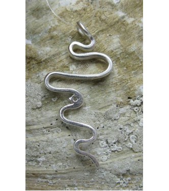 STYLISH STERLING SILVER PENDANT SOLID 925 SNAKE CZ NEW