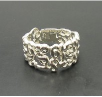 R000438 Stylish Sterling Silver Ring Band Genuine Solid 925 Figures Handmade Empress