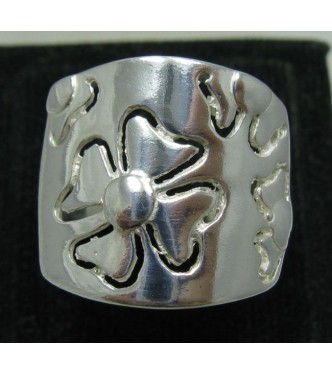 R000382 Genuine Stylish Sterling Silver Ring Flower Stamped Solid 925 Handmade Empress