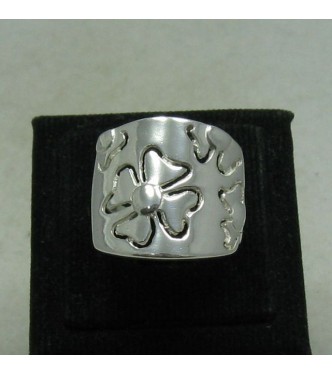R000382 Genuine Stylish Sterling Silver Ring Flower Stamped Solid 925 Handmade Empress