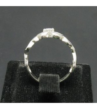 R000540 Sterling Silver Ring Genuine Solid 925 Heart With Cubic Zirconia Stylish Empress