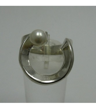 R001232 Stylish Sterling Silver Ring Genuine Solid 925 6mm Pearl Perfect Quality Empress