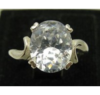 R000108 Stylish Genuine Sterling Silver Ring Stamped Solid 925 Cubic Zirconia Handmade