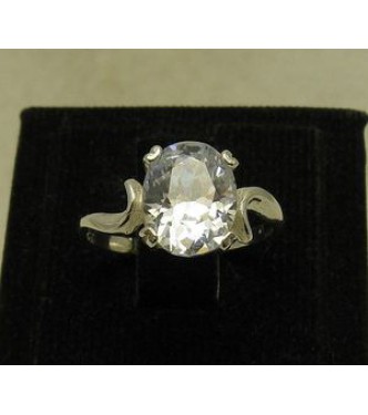 R000108 Stylish Genuine Sterling Silver Ring Stamped Solid 925 Cubic Zirconia Handmade
